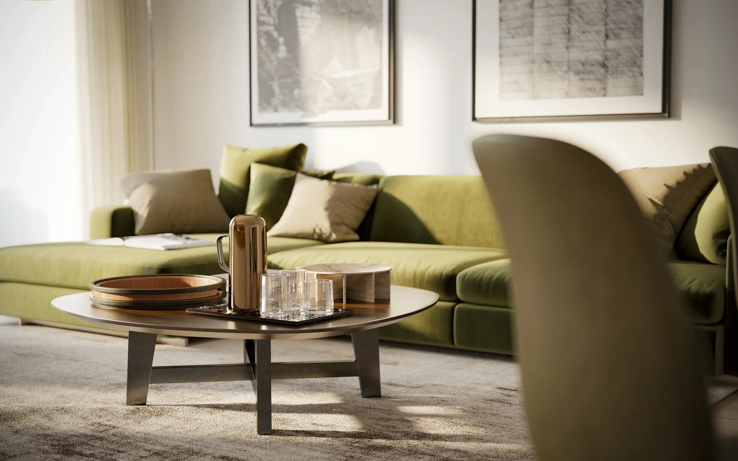 Ampio soggiorno trilocale Bombay New Living con terrazza